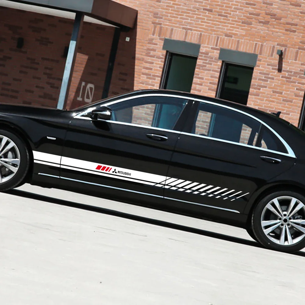 

2PCS Car Body Stripe Sticker Exterior Decoration for Mitsubishi Lancer ASX L200 Attrage Pajero Sport