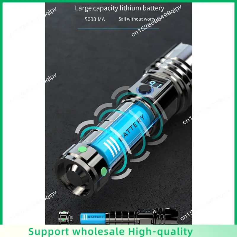 ABSF Mountain Adventure Emergency Flashlight Multi-Functional Hand Held Torch Rechargeable Ultra-Long Battery Life Flashlight Du