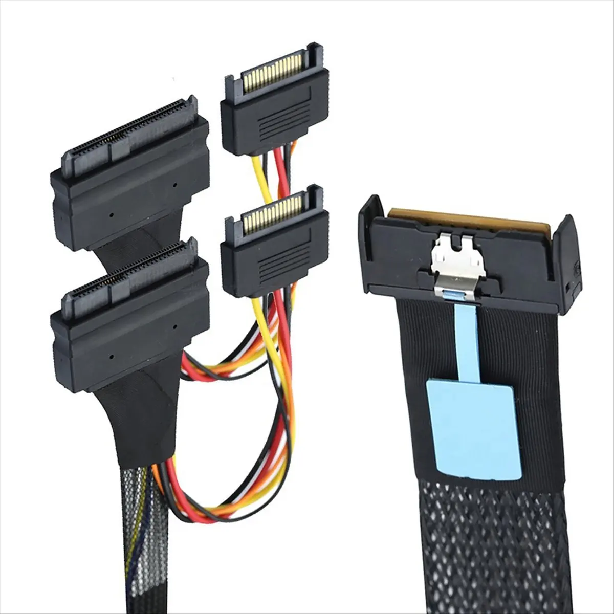 Picture 4: *A14E Slimline SAS MCIO 8i 74P to Dual SFF 8639 with 15P SATA Male Power Data Cable for Server Adapter Cable 0.8m