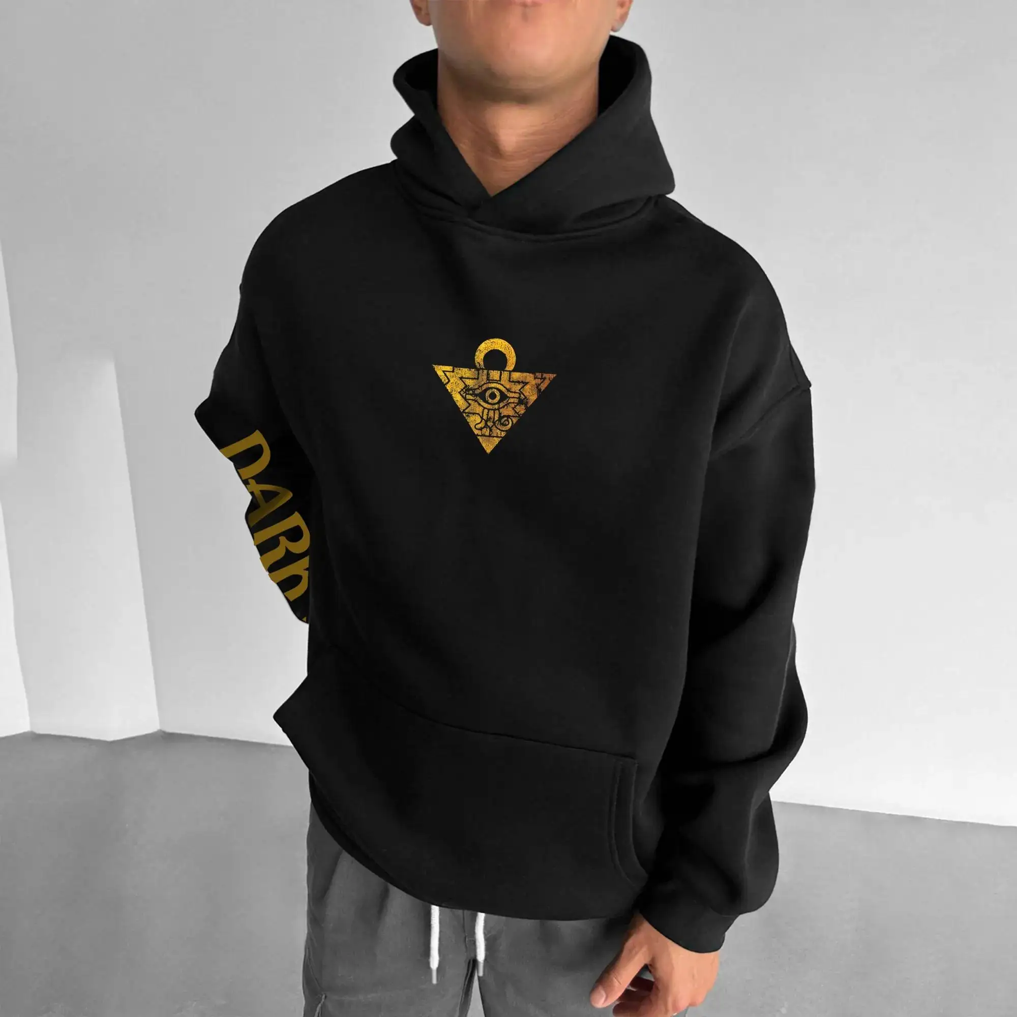 Yugioh Neuer Baumwoll-Hoodie für Männer, Jungen, Kinder, übergroß, langärmelig, Familien-Set, Fleece-Futter, Kängurutasche, Anime-Liebhaber-Design