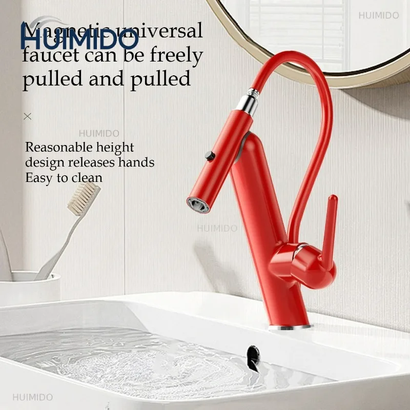 New Bathroom Kitchen Telescopic Faucet Basin Two Spout Modes Free Switching Hot and Cold Sink Mixer Water Mixer Sinle Faucet
