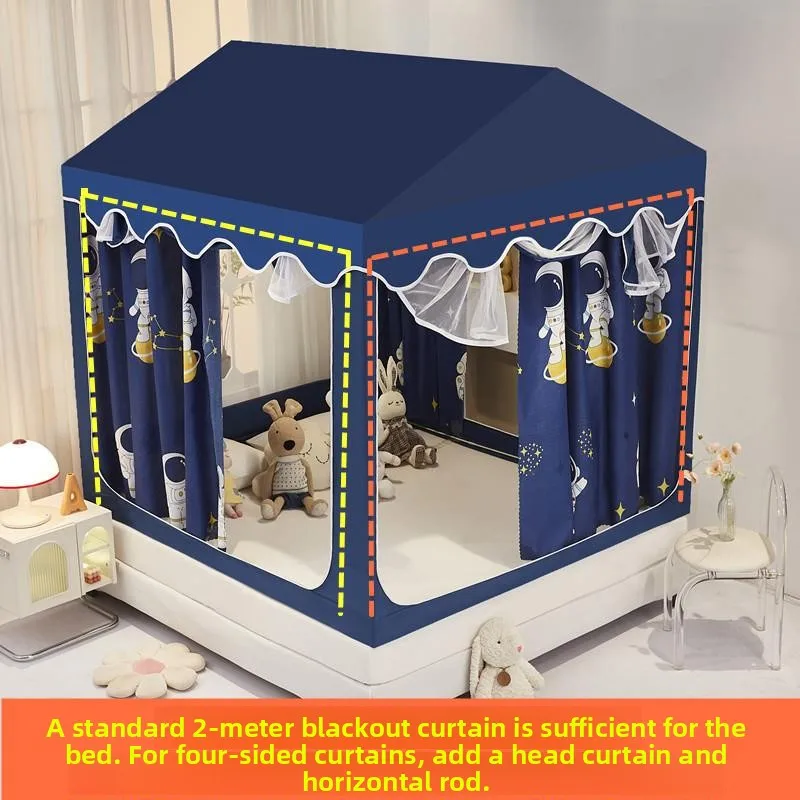 Princess Style Mosquito Net Dustproof Three Door Design Light Blocking Anti Fall Home Use Polyester Fiber Breathable Mosquito...