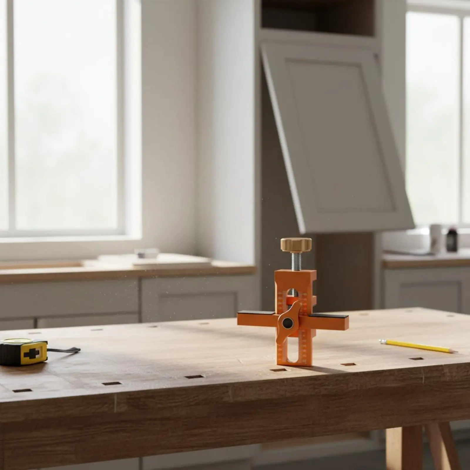 

Cabinet Door Installation Aid Long-Lasting Cabinet Door Positioning Tool Repeatable Accuracy 2-in-1