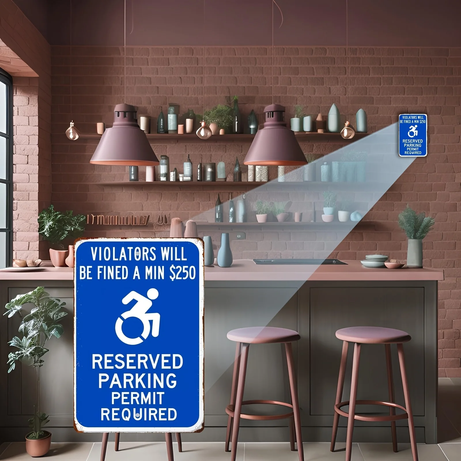 مسطح ثنائي الأبعاد - سيتم تطعيم قاتل ADA بقيمة 250 دولارًا، لافتة معدنية لوقوف السيارات محفوظة، ديكور فني جداري حديدي مقاوم للماء مقاس 8 × 12 بوصة