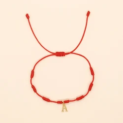 Go2boho Knot Red Bracelets 26 Letter Pendant Handmade Bohemian Rope For Women Men Holiday Festival Gift Fashion Jewelry Trendy