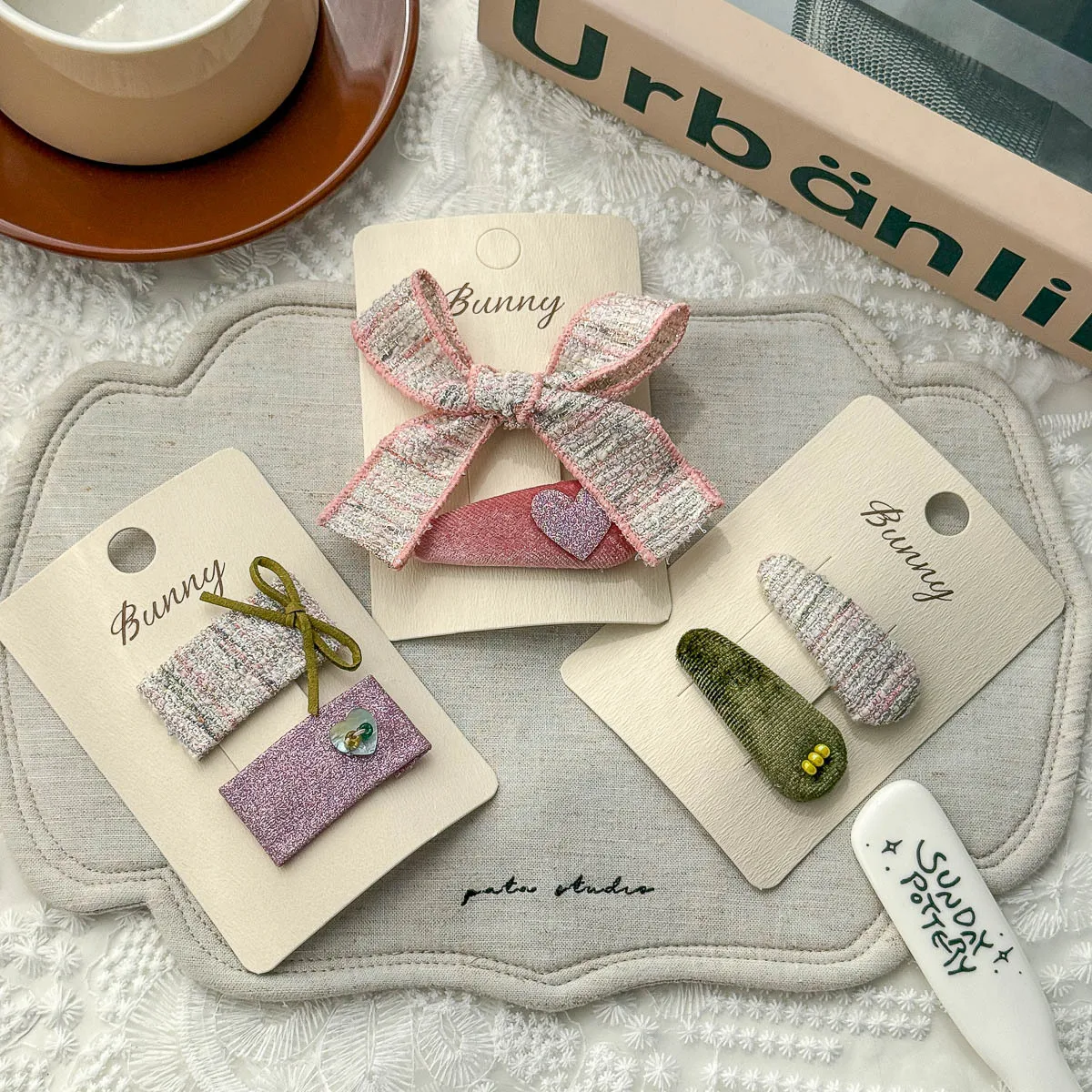 2pcs/set Bow Children's Hairpin Sweet Girl Bangs Side Clip Barrettes Hair Clip Hairgrip Hairpin Headwear Hair Accessories