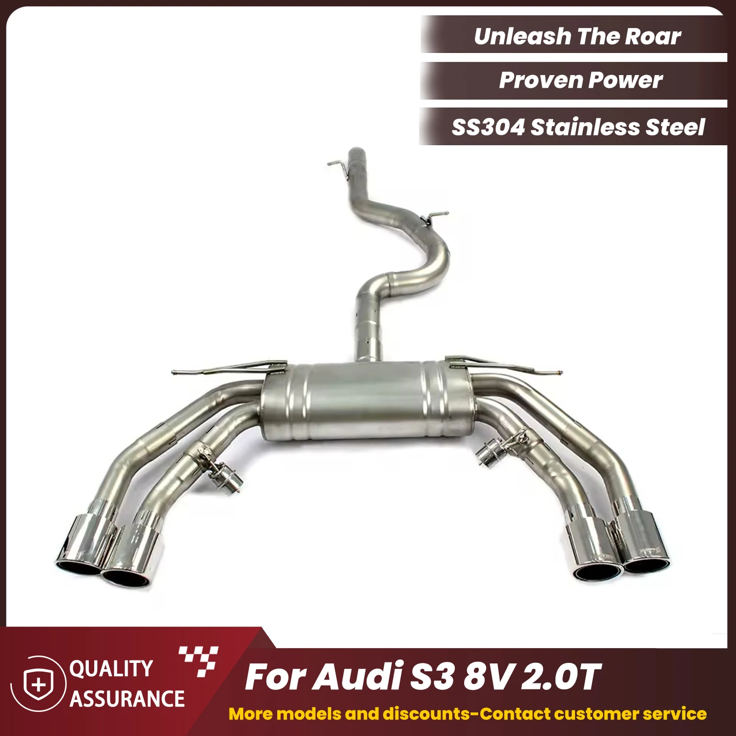 

ECCF SUS304 Stainless Steel Catback Performance Exhaust for Audi S3 8V 2.0T