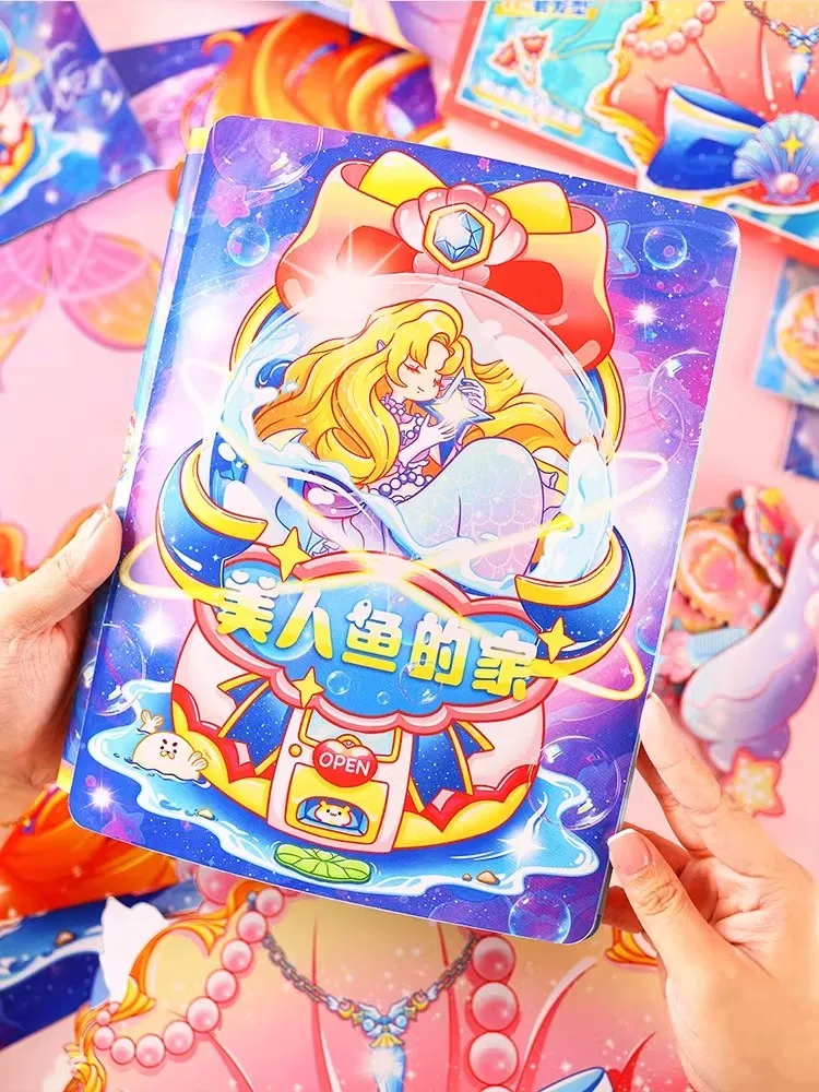 人魚姫ドールハウスおもちゃセット-大型ギフトボックス-シミュレーションドール-女の子向けドレスアッププレイハウス-ごっこ遊びドールハウスセット