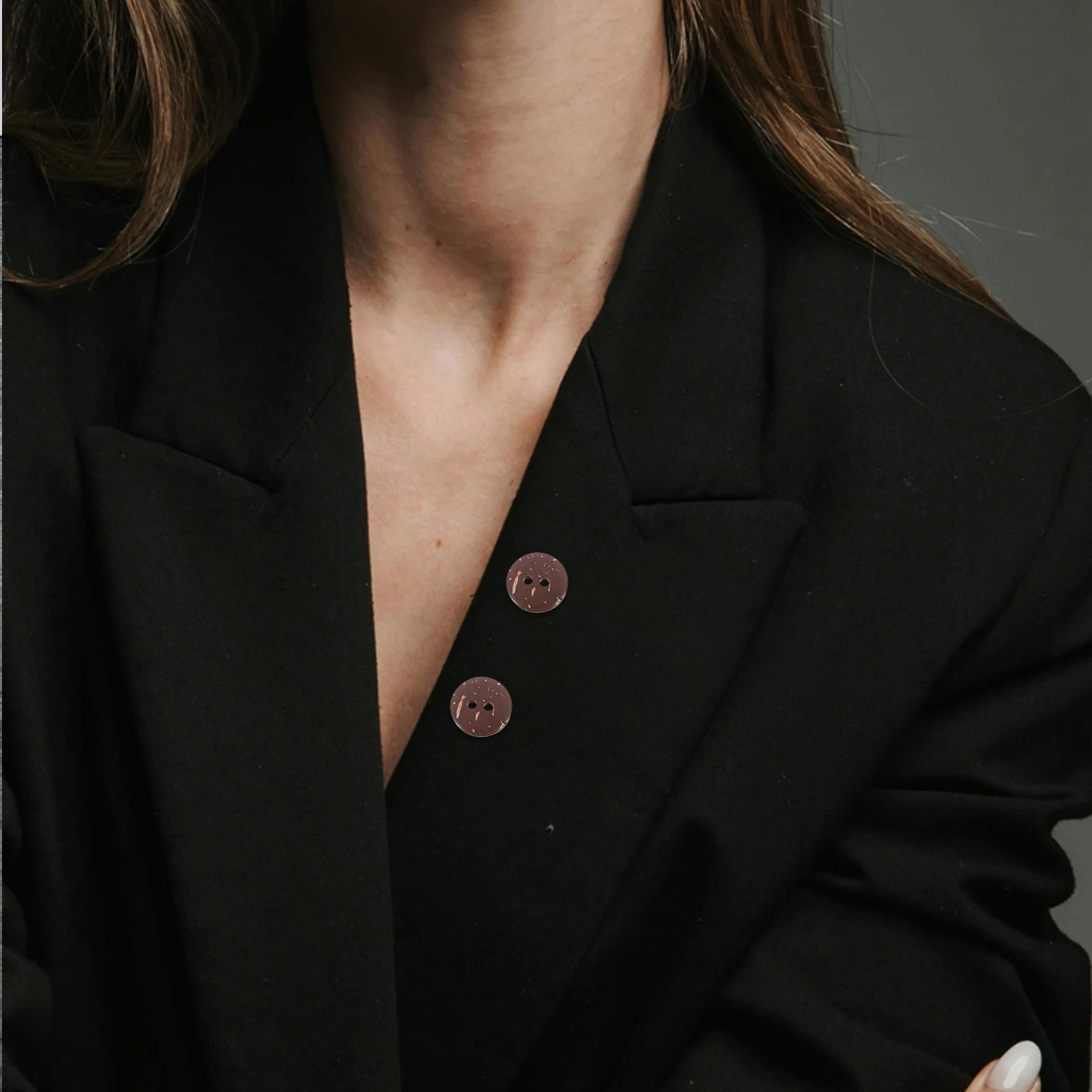 

50pcs 15Mm 2 Holes Wooden Coconut Shell Buttons Unique Pattern For Sewing Knitting Scrapbook Diy Crafts Making Handicraft