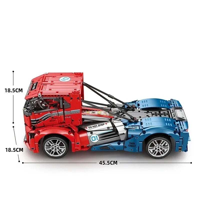 Volvo Iron Knight Truck-bouwstenen - op afstand bestuurbaar technisch techniekmodel, nauwkeurig vervaardigde puzzel in LEGO-stijl voor