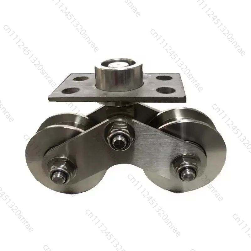 Stainless Steel 304V Universal Double Wheel - Heavy-Duty U-Groove Pulley for Belt Plate Doors (Load Bearing)