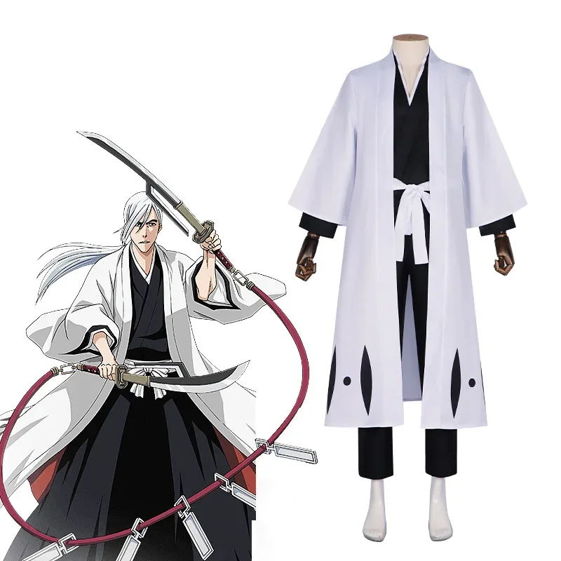 

Kurosaki Ichigo Cosplay Costume Top Pants Cloak Anime Bleach Fancy Robe Halloween Kendo Suit for Adult Men Male Role Playing