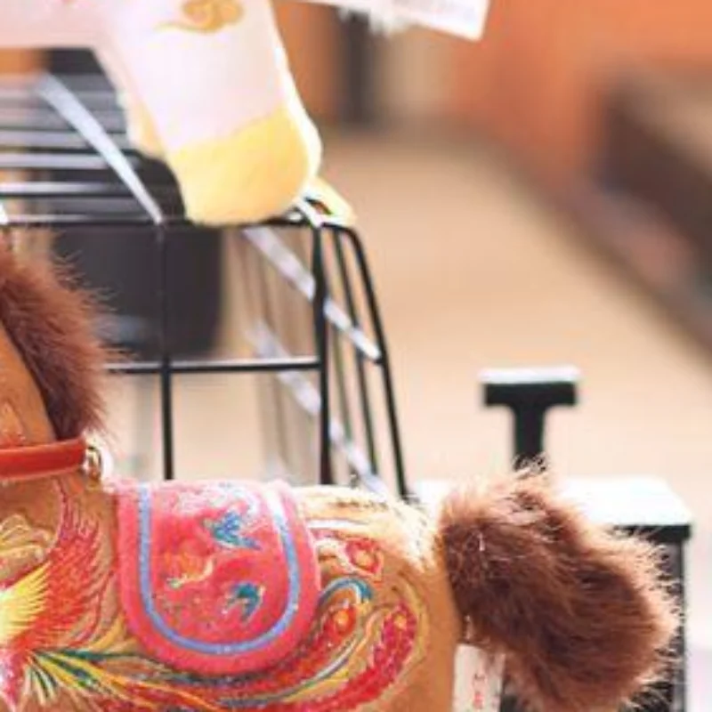 Lovely Cartoon Equine Plush Key Holder Stuffed Doll Toy Zodiac Pendant Bag Ornament New Year Souvenirs