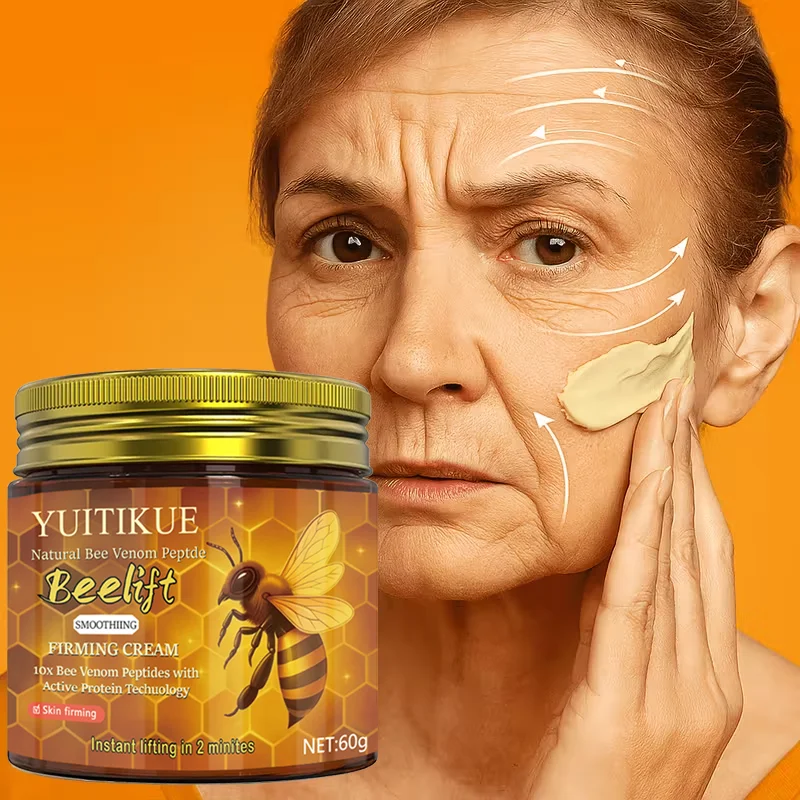 Crema reafirmante de péptido de veneno de abeja natural con 10 péptidos de veneno de abeja y proteínas activas, levantamiento instantáneo en dos minutos