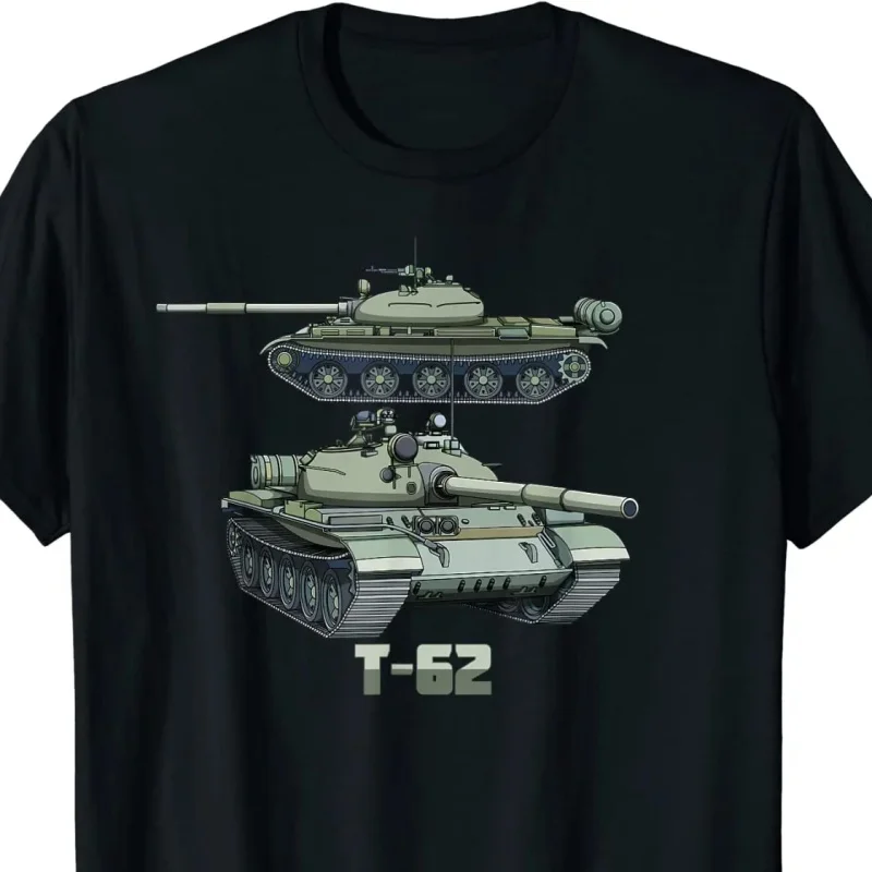 Camiseta con diagrama de tanque de batalla principal ruso para hombre, camiseta informal de manga corta de algodón con