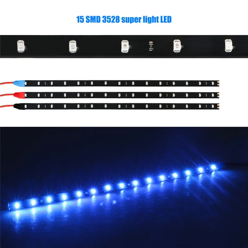 6 szt. Wodoodporne 15 SMD DC 12V pasek diody LED na motocykl światło podwozia do motocykla samochodowego