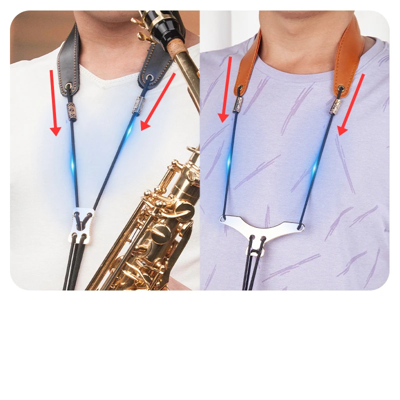 Sangle de Saxophone Ultra en Fibre Respirante et Résistante à la Sueur, Sangle de Cou Sax SFP, Crochet de Comcussion en Métal pour Saxophone Alto,