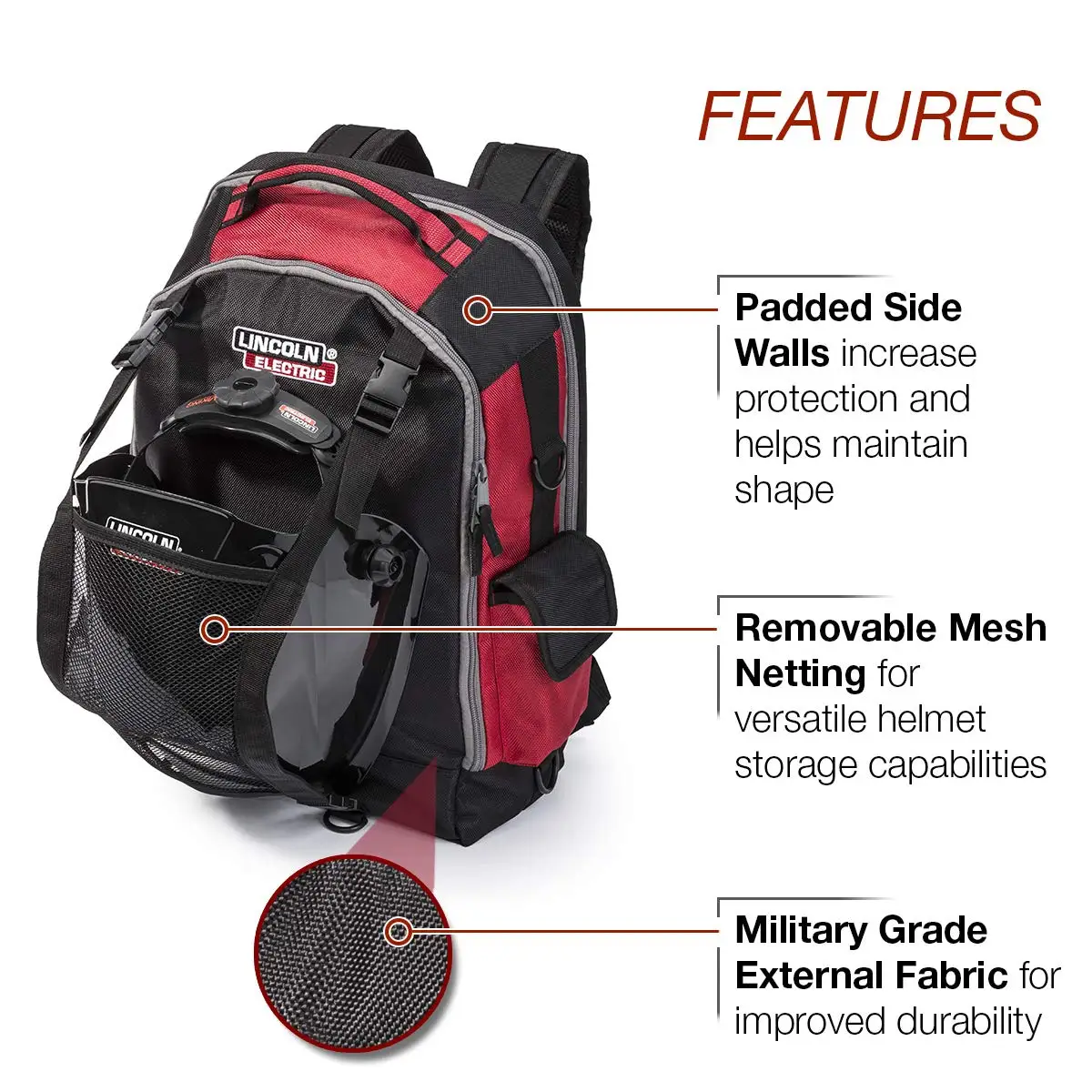 Lincoln Electric Welders All-in-One Backpack | Tool, PPE and Electronics Storage | Adjustable External Storage Net | K3740-1, Bl