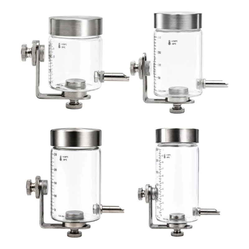 652F Glass Bird Drinker with Steel Nozzle and Cage Mount Water Dispenser