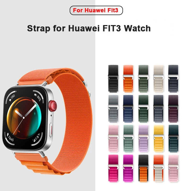 

FIT3 Strap for Huawei FIT3 Watch Watchband High Mountain Loop Adjustable Nylon Woven Watch Strap Wristband