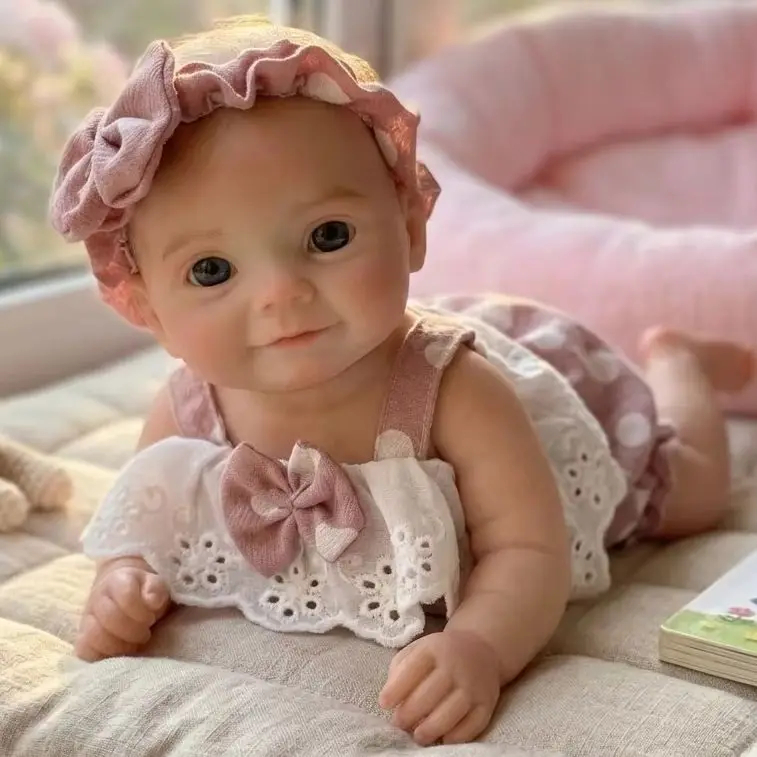 10 Inch Soft Full Silicone Reborn Collectible Doll, Open‑Eyes Realistic Simulation Art Figure for Home Display Collection Decor