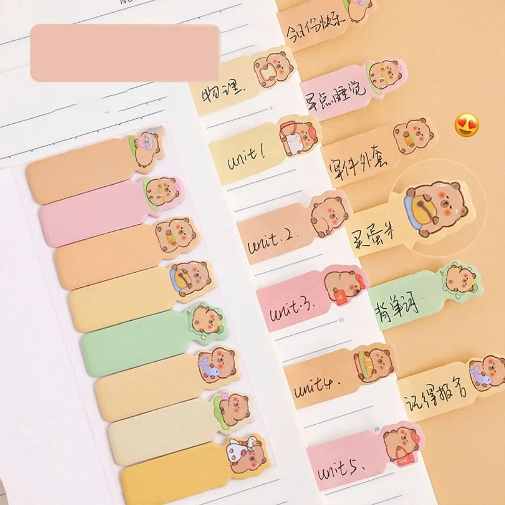 Cute Cartoon Capybara Index Sticky School Supplies Book Annotations Calendar Marking Labels Sticker Paper