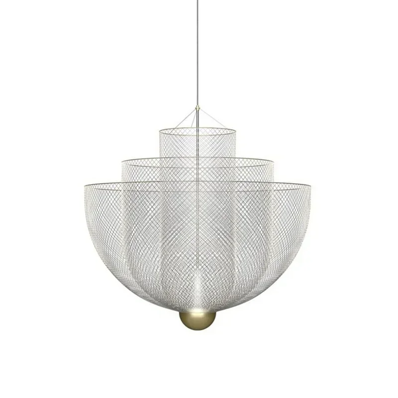 Imagem -06 - Metal Chandelier para Loft Iluminação Nórdica Designer Lustre Geometric Hollow Pendant Hanging Lamps Dimm Luminaria Holanda