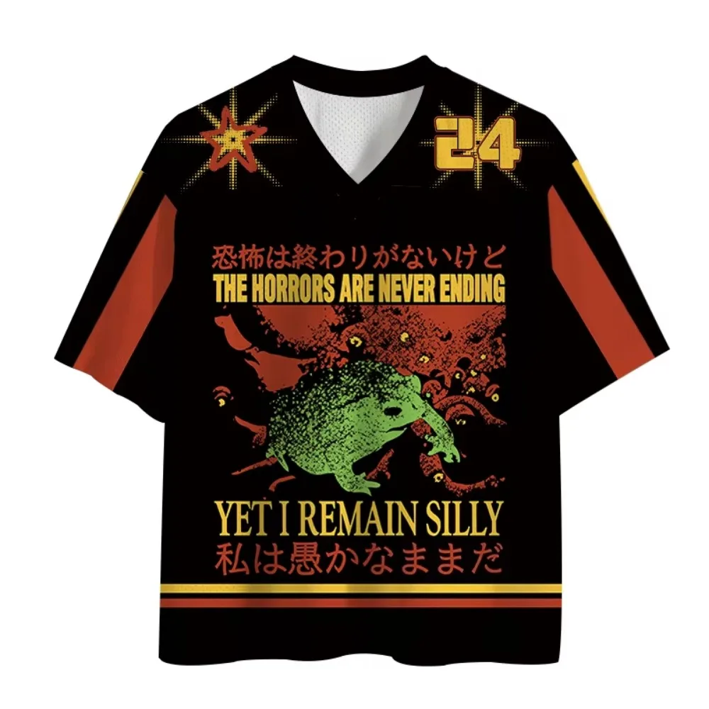 Absurd Joke Picture of A Frog Sport Quickdry Breathable 3D Print Men V-Neck T-Shirt Street Fashion Hip-Hop Parent-child Clothing