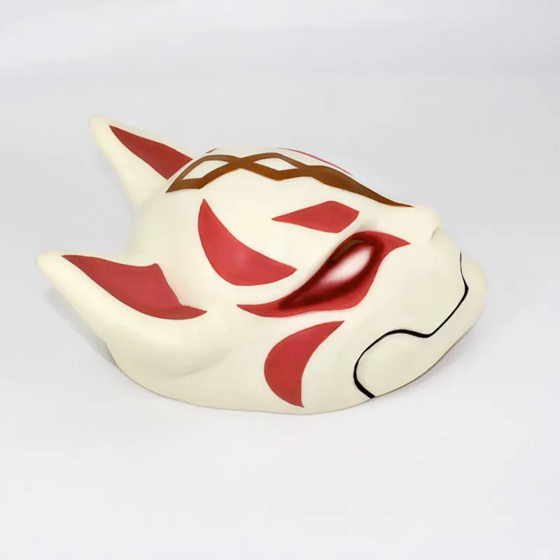 Nowa Gra Czerwono-Biała Maska Lisa z Żywicy Delikatna Maska na Całą Twarz dla Kobiet i Mężczyzn Kostium na Halloween Impreza Cosplay Rekwizyt Kolekcjonerski Dekoracja