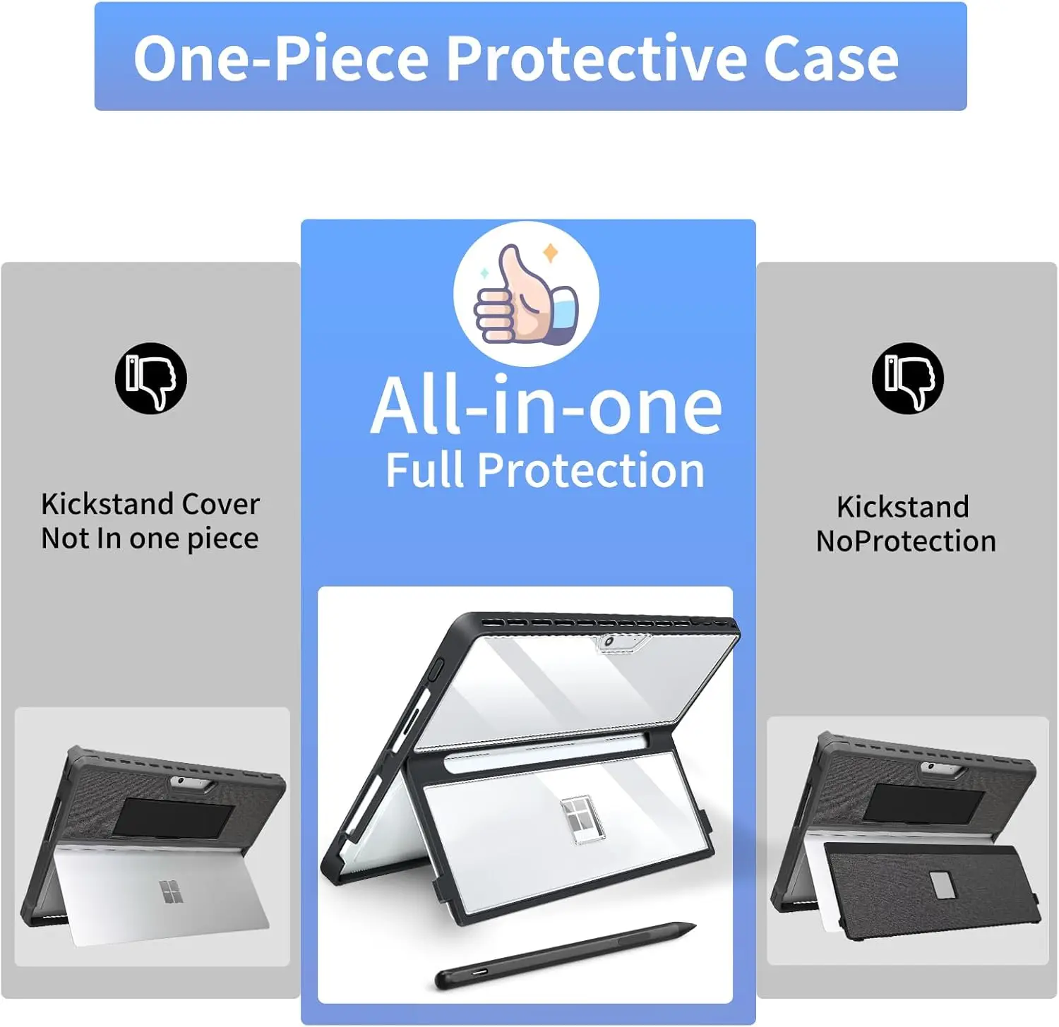 

Case for Microsoft Surface Pro 11 /for Surface Pro 10 /for Surface Pro 9 /for Surface Pro 8 13-Inch, All-in-one Rugged Case