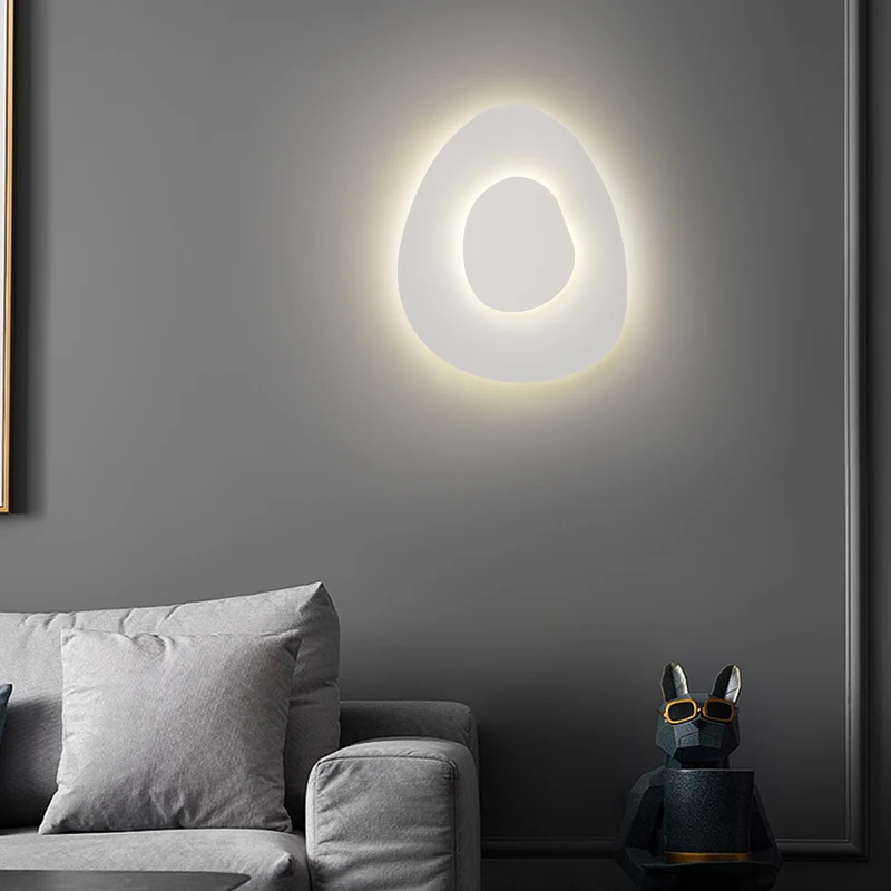 AFRA Modern Interior Wall Lamp LED Creative Simple White Sconce Lights for Home Living Room Bedroom Corridor Decor