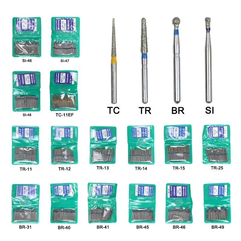 GREATLH Dental Diamond Polishing Polisher Nail Drill Milling Cutter 2.35mm Shank Turning Needle Dental Teeth Polishing