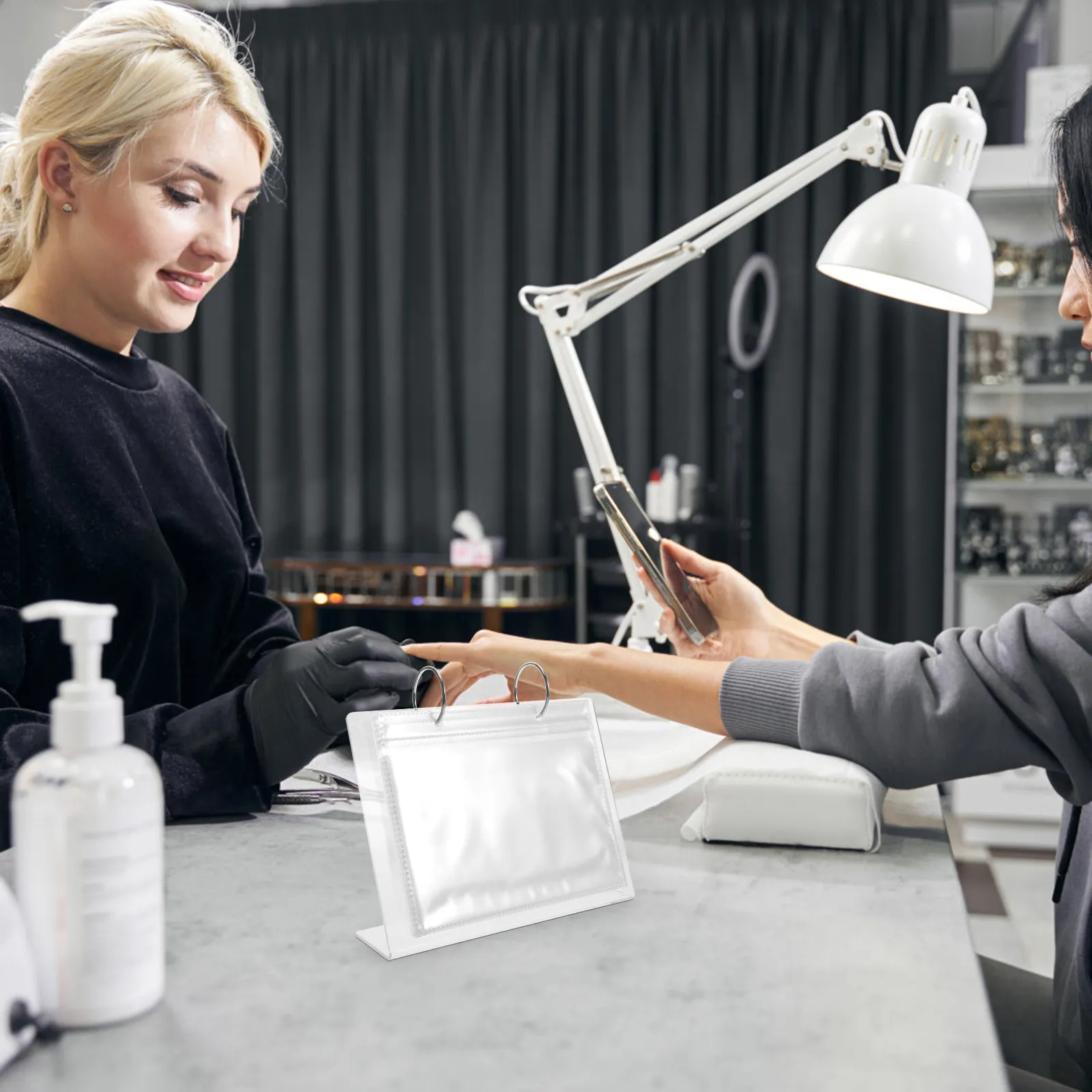 Double-Sided Clear Self-Standing Display Frame Book Holder for Salon & Retail Use