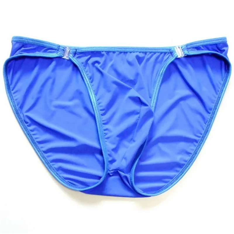 Mens Swim Thong Soft Ice Silk Bikini Briefs Low Rise Male Sexy Transparent Panties Underpant Underwear Sunbath Beach waterPool