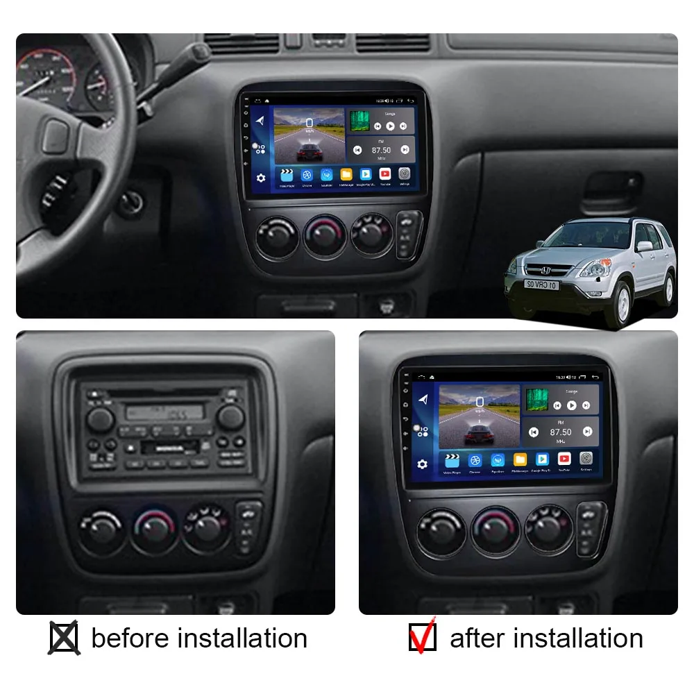 8G 128G Car Radio Android Carplay 2 Din For Honda CRV CR-V 1997 - 2001 Multimedia Screen Stereo Autoradio GPS Navigation Wifi 4G