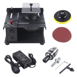 110V Mini Metal Table Saw Woodworking DIY 1000-3000r/min Handmade DIY Table Saw for Metal Cutting 3cm Hardwood Cutting