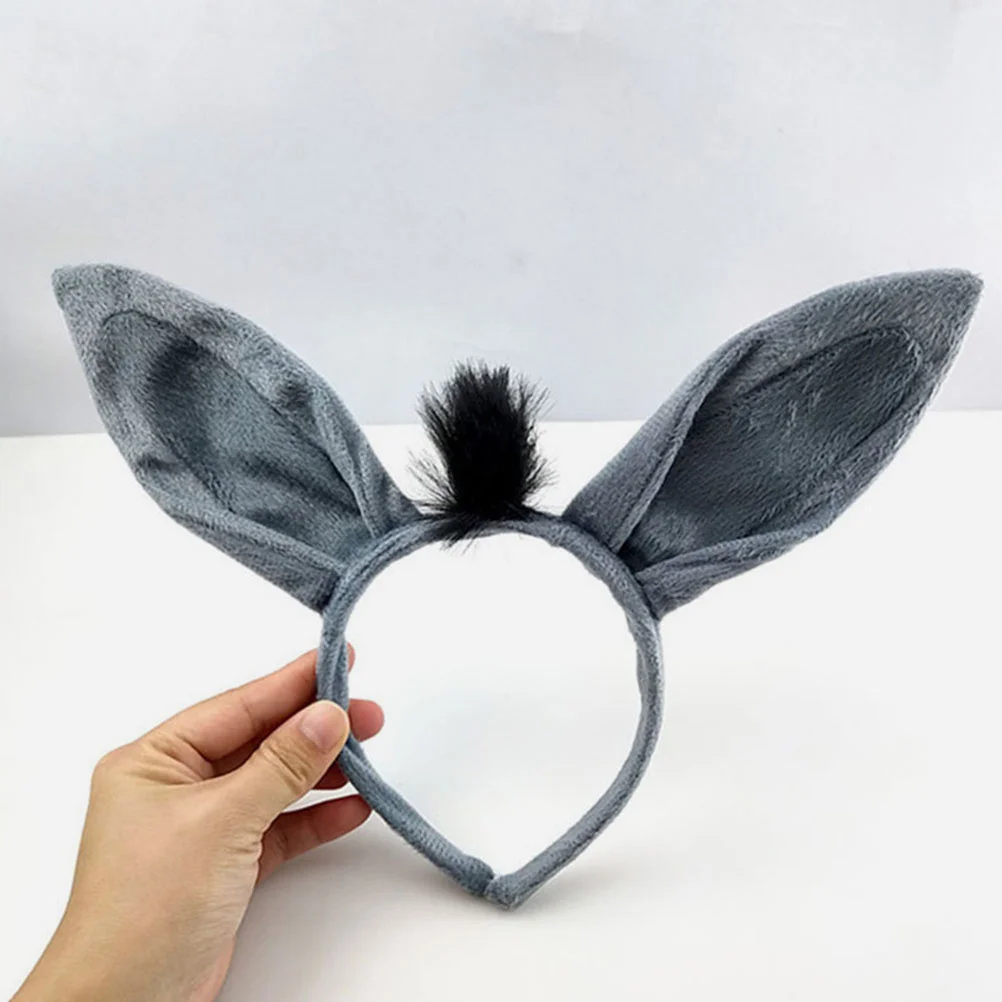 Donkey Ears and Tail Elephant Headband Set Charming Cosplay Props Animal Costume