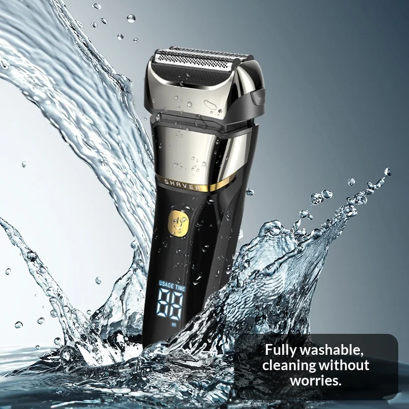 New Electric Shaver for Men with LCD Display, USB Rechargeable Home Water Washable Beard Razor image 2