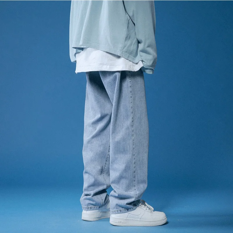 Classic Basic Jeans Daily Casual Fashion Versatile Big Denim Jeans Men's Pants Loose Fashion Men's Trendyol Street Wear Korean