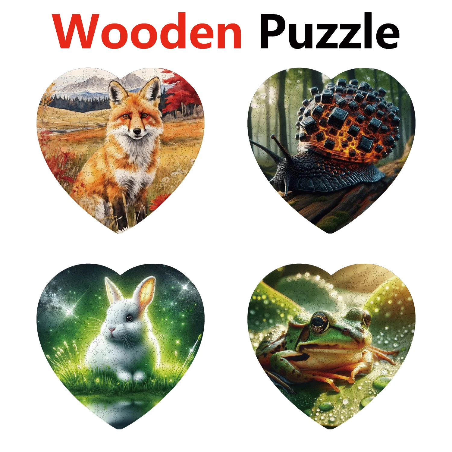 

Fox Snail Rabbit Frog Animal Puzzles High Quality Jigsaw Puzzle Wooden Puzzle Best Christmas Gift