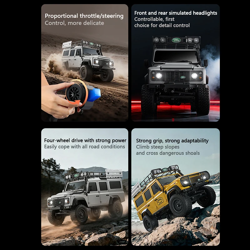 MN111C 1/18 MN Models 2.4G 4WD RTR Defender Rock Crawler Off Road RC Truck All Terrain Climbing Remote Control Hobby Model Car