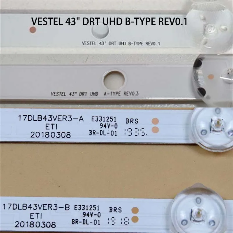 Paski podświetlenia LED do telewizorów JVC LT-43C870 LT-43C862 (A)(B)(C) LT-43K880 43 Paski LED LT-43K870 VESTEL 43 \