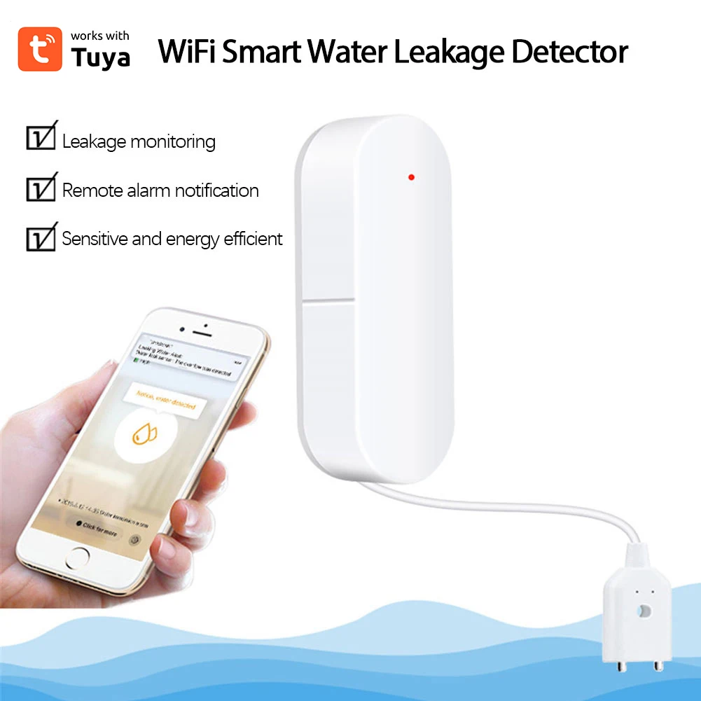 WiFi Water Level Sensor Tuya Leakage Alarm Flood Leak Detector Smart Home Life APP Water Alert Overflow Alarm Security System