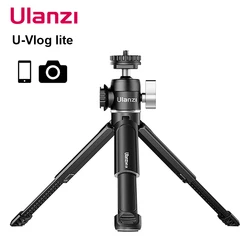 Ulanzi U-Vlog Lite Extendable Tripod Dual Cold Shoe Ball Head Volg Tripod for Smartphone Sony Canon Nikon DSLR Camera