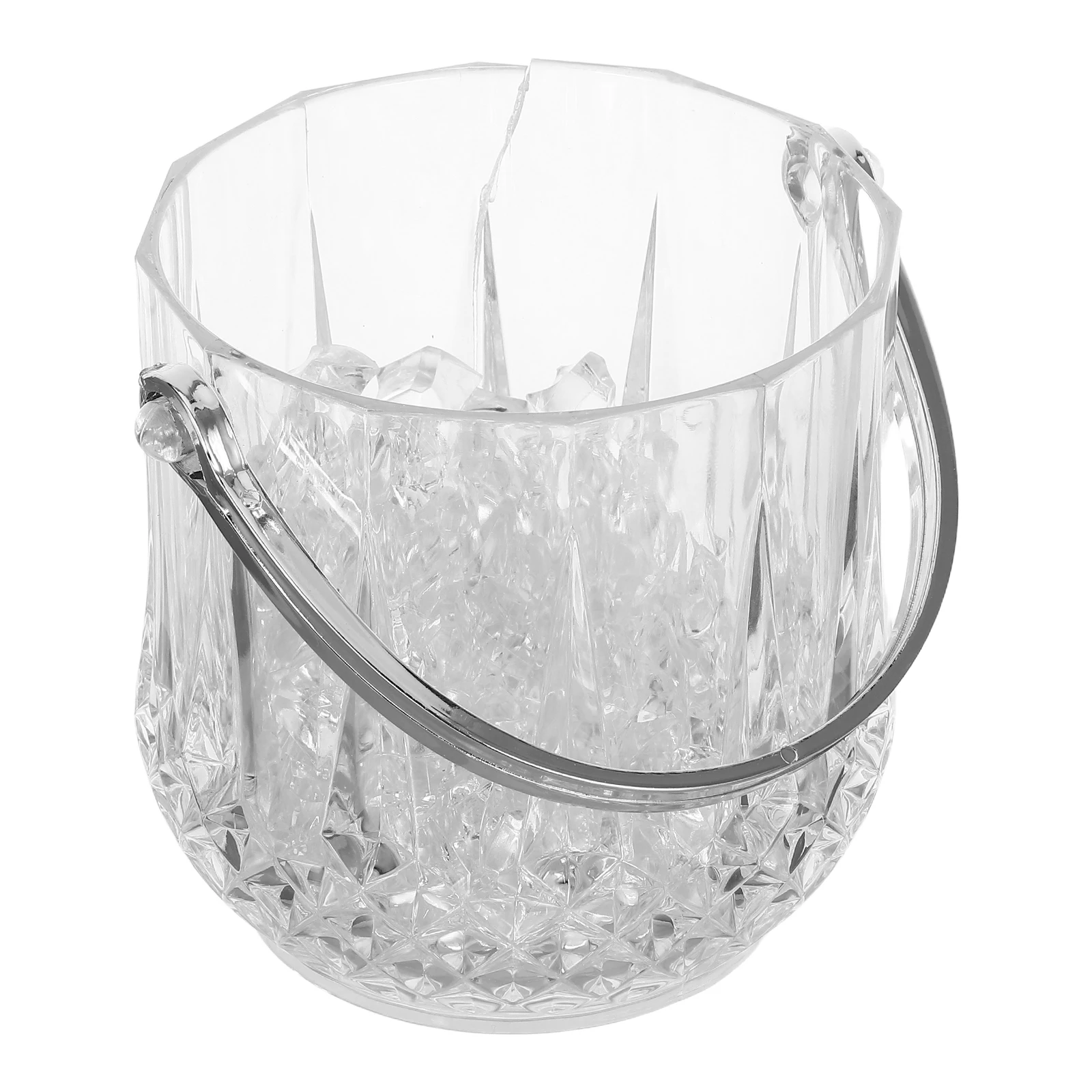 

1 Set Acrylic Bucket Lightweight Transparent Portable Wine Cooler Beverage Tub Handle Picnic Camping Party Supplies Ice Cubes
