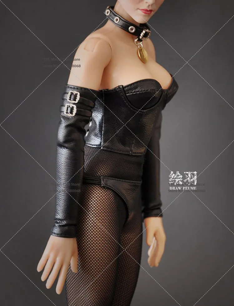 In Stock 1/6 Female Soldier Leather Clothes Set Sexy Strapless Bra Underwear Fit 12inch TBLeague phicen JODOLL Action Figure