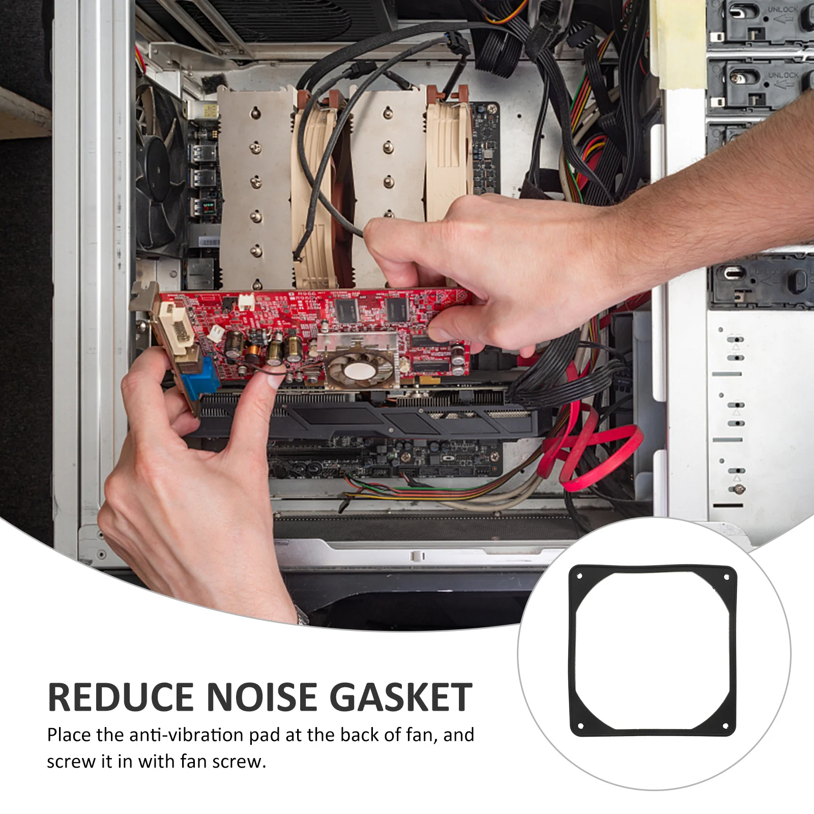 

5Pcs 120mm Pc Fan Anti-Vibration Gasket Easy Clean Durable Environmental Protection Anti-Vibration Gasket Computer Part