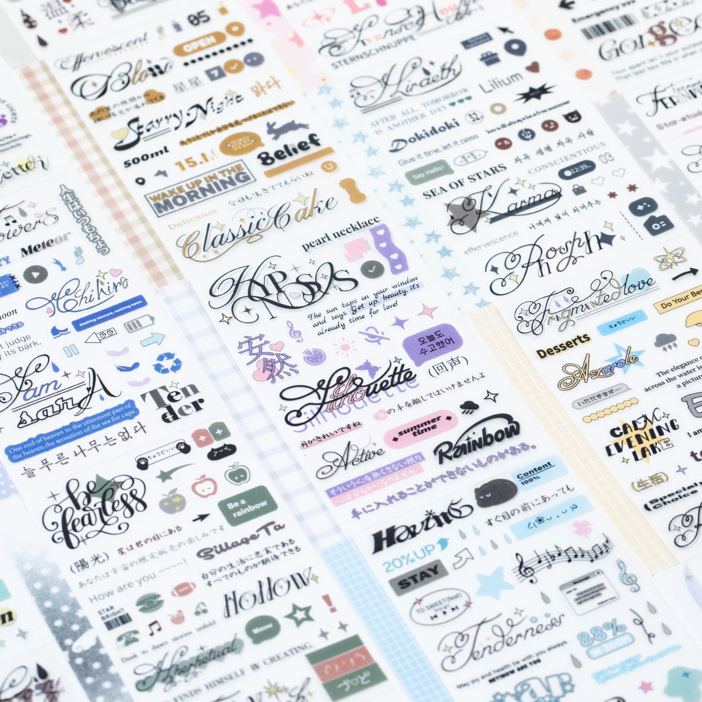 TIANZI 20Pcs letter cartoon PET die-cutting stickers for books handmade diary stickers aesthetic scrapbooks student gifts