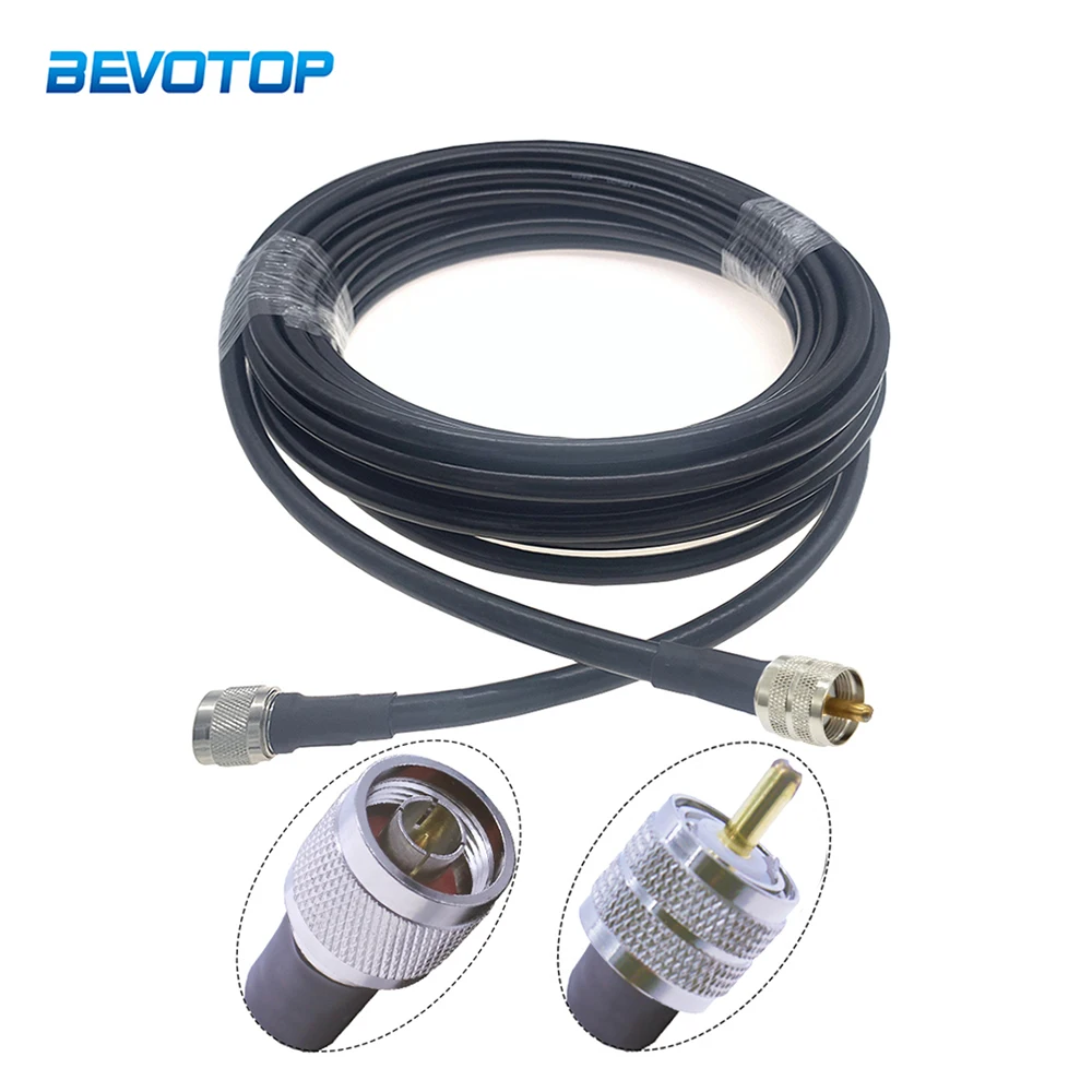 

UHF PL259 Male to N Male Plug LMR400 Coaxial Cable Adapter 50-7 Pigtail Jumper Ham Radio Antenna Extension Cord RF Connector