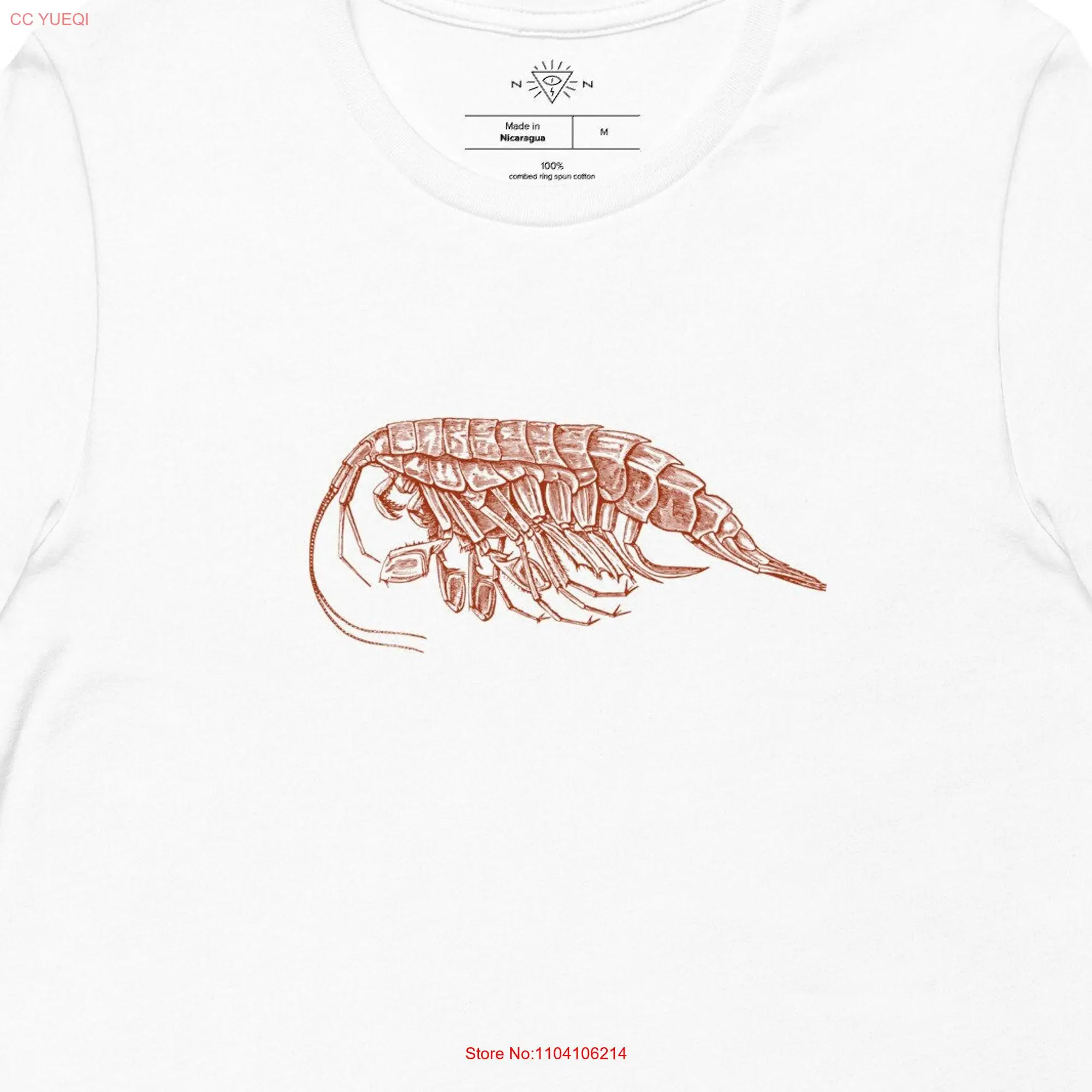 Shrimp Vintage Design  T Shirt long or short sleeves